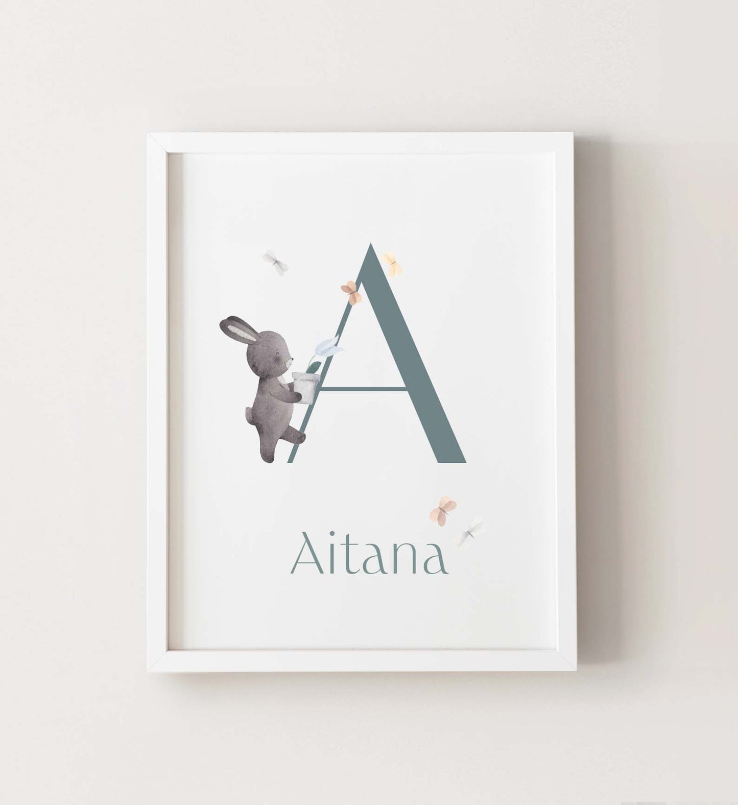 Lámina natalicio inicial conejito