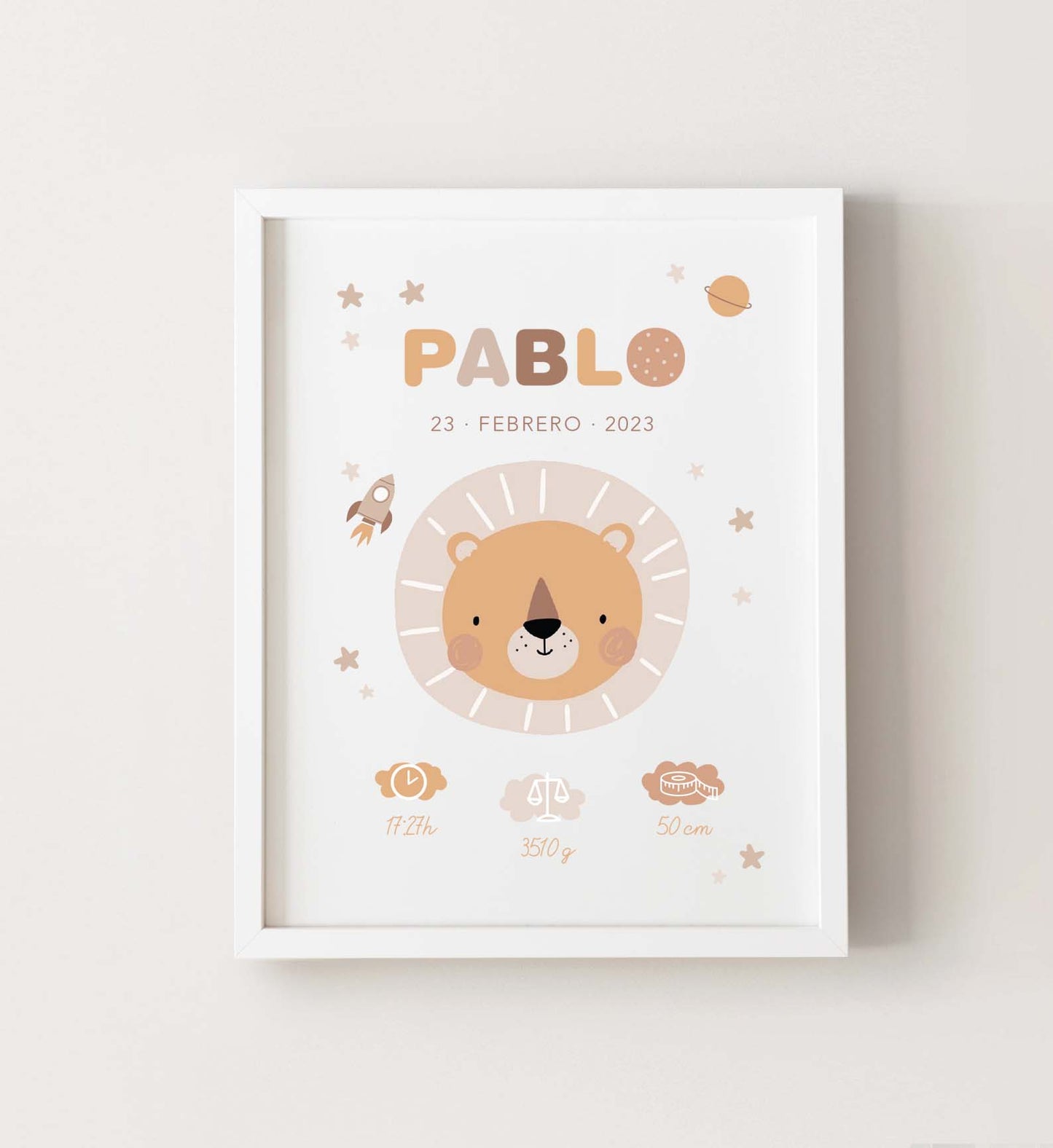 Lámina natalicio - León Boho