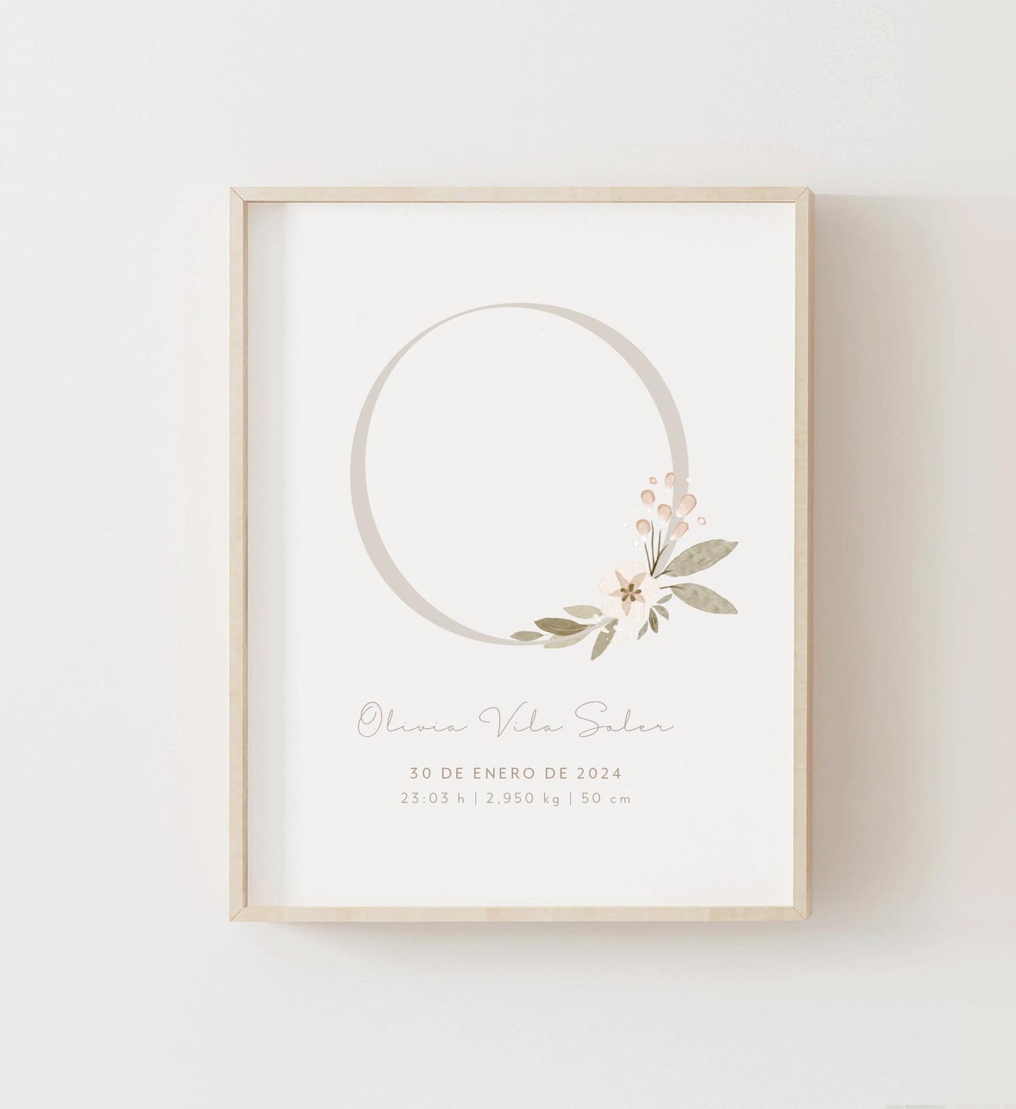 Lámina natalicio - Inicial Flowers