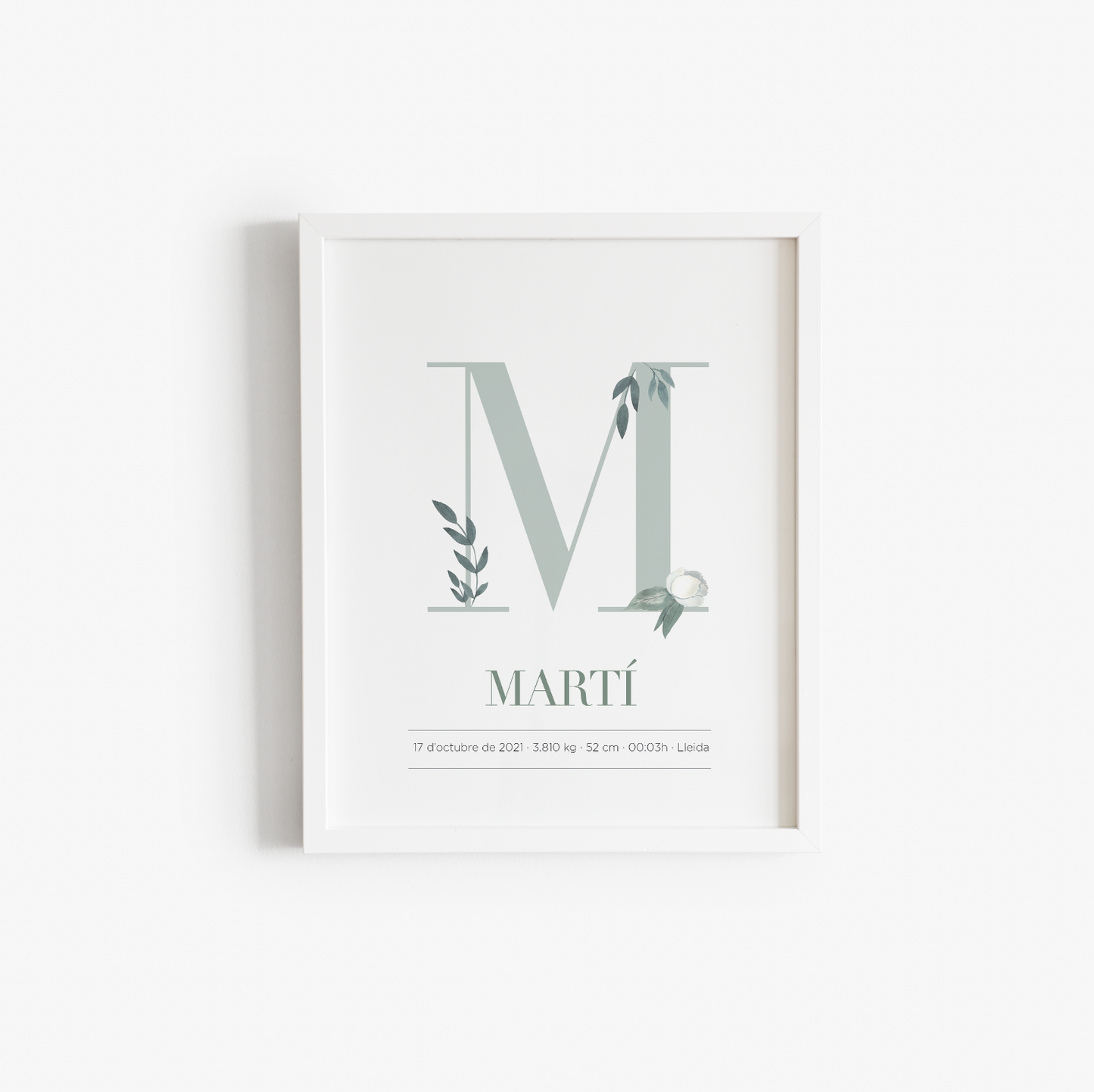 Lámina natalicio - Inicial verde