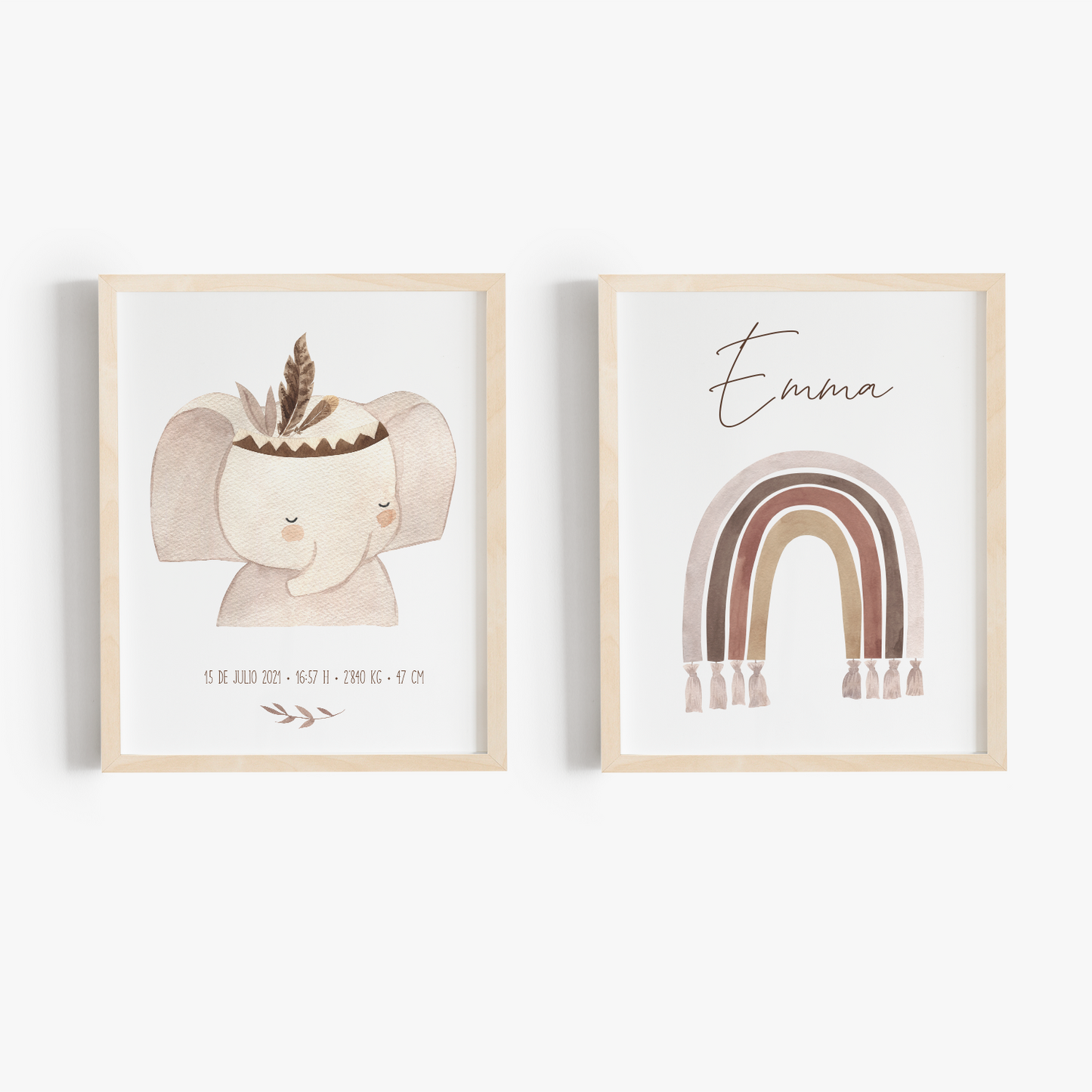 Lámina - elefante y arcoíris