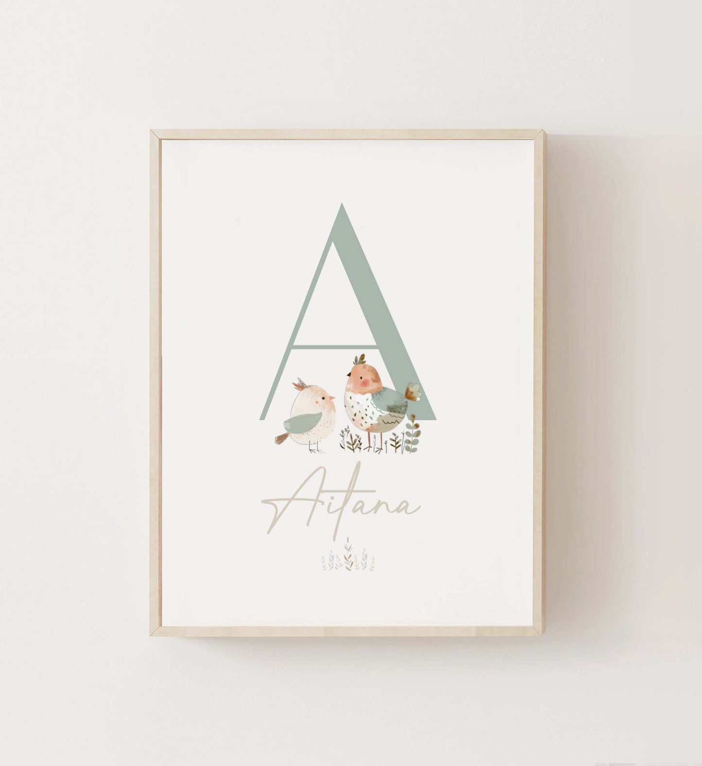 Lámina natalicio inicial pajaritos