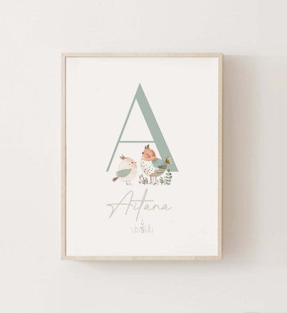 Lámina natalicio inicial pajaritos