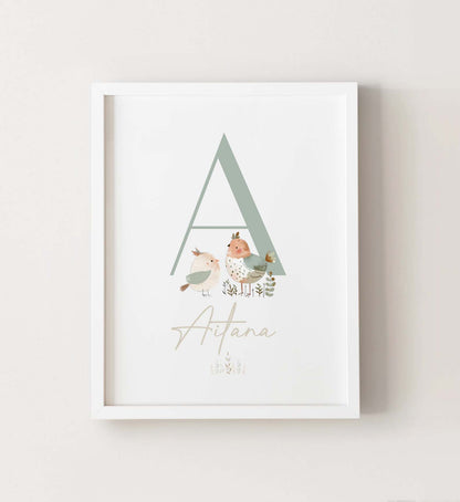 Lámina natalicio inicial pajaritos